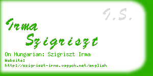 irma szigriszt business card